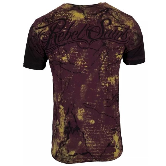 Rebel Saint By Affliction Men's T-shirt DEATH Biker Skull Tattoo S-5XL - Picture 2 of 7